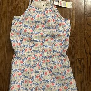Vineyard Vines Pink and Blue Floral Kids Romper size 10/12